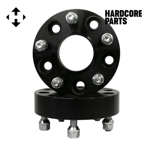 78.1mm  M12-1.5 Studs 4 QTY 1.5" 6x5 Black Hubcentric Wheel Spacer Adapters CB